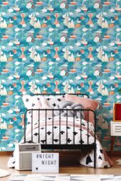 Hoopla Walls Ships Ahoy 10m Matt Wallpaper in Blue
