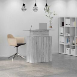 Berkfield Home Reception Desk Grey Sonoma 100x40x104 cm Engineered Wood - Size: 100 x 40 x 104 cm - thumbnail 3