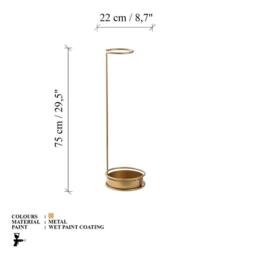 CALICOSY Umbrella Stand With Circular Base In Gold-Tone Metal, H75cm in Gold - thumbnail 5