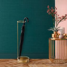 CALICOSY Umbrella Stand With Circular Base In Gold-Tone Metal, H75cm in Gold - thumbnail 2