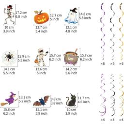 Lovii 48 Pack Halloween Hanging Swirl Decorations Ghost Pumpkin - thumbnail 3