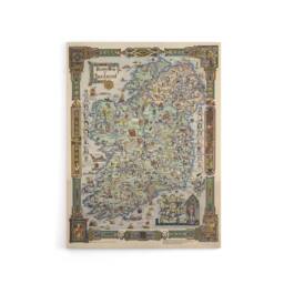 "Artery8 Map Color Text 1936 Story Ireland Canvas Wall Art Print - Size: W18"" x H24""" - thumbnail 1
