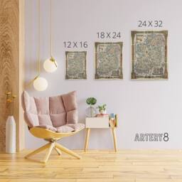 "Artery8 Map Color Text 1936 Story Ireland Canvas Wall Art Print - Size: W18"" x H24""" - thumbnail 4