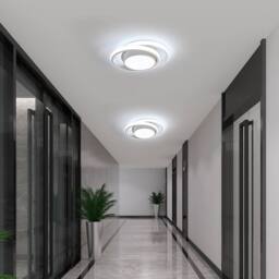 Goeco LED Ceiling Light 32W 6500K Modern Round Design for Bedroom Bathroom in White - thumbnail 5
