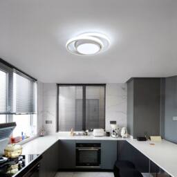 Goeco LED Ceiling Light 32W 6500K Modern Round Design for Bedroom Bathroom in White - thumbnail 3