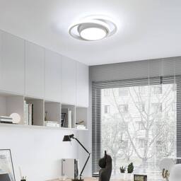 Goeco LED Ceiling Light 32W 6500K Modern Round Design for Bedroom Bathroom in White - thumbnail 2