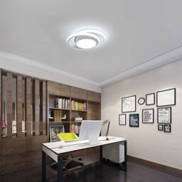 Goeco LED Ceiling Light 32W 6500K Modern Round Design for Bedroom Bathroom in White - thumbnail 4