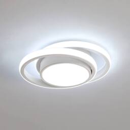 Goeco LED Ceiling Light 32W 6500K Modern Round Design for Bedroom Bathroom in White - thumbnail 1