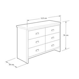 GFW Boston 3+3 Drawer Chest in Light Oak - thumbnail 5