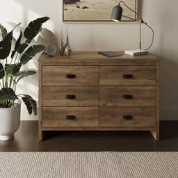 GFW Boston 3+3 Drawer Chest in Light Oak