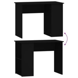Berkfield Home Desk Black 100x55x75 Engineered Wood - thumbnail 6