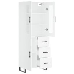 Berkfield Home Highboard White 69.5x34x180 cm Engineered Wood - thumbnail 4