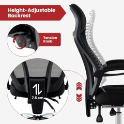 Gymax Ergonomic Mesh Office Chair High Back Executive Chair with Footrest in Black - thumbnail 6