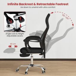 Gymax Ergonomic Mesh Office Chair High Back Executive Chair with Footrest in Black - thumbnail 3