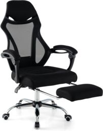 Gymax Ergonomic Mesh Office Chair High Back Executive Chair with Footrest in Black
