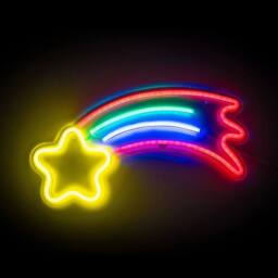 Havendro Shooting Star Neon Wall Lights LED Signs Party Kids Decoration Bedroom Hanging Lamp - thumbnail 1