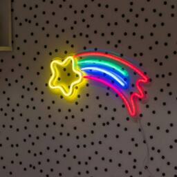 Havendro Shooting Star Neon Wall Lights LED Signs Party Kids Decoration Bedroom Hanging Lamp - thumbnail 2