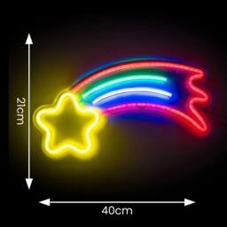 Havendro Shooting Star Neon Wall Lights LED Signs Party Kids Decoration Bedroom Hanging Lamp - thumbnail 3