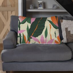 Benjamin Tate Design Jungle Plants Designer Blanket in Natural - Size: 120 cm x 150 cm - thumbnail 2