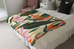 Benjamin Tate Design Jungle Plants Designer Blanket in Natural - Size: 120 cm x 150 cm - thumbnail 4