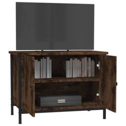 Berkfield Home TV Cabinet with Doors Smoked Oak 60x35x45 cm Engineered Wood in Brown - Size: 60 x 35 x 45 cm - thumbnail 4