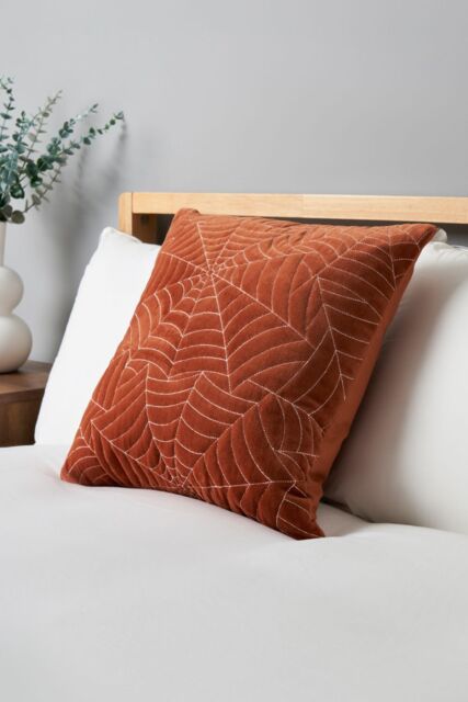 BHS Halloween Cobweb Cushion in Orange - Size: 45 cm x 45 cm - image 1