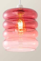 ValueLights Giselle Ombre Berry Glass Easy Fit Ceiling Light Lamp Shade with Bulb in Dark Pink - thumbnail 3