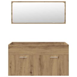Berkfield Home 4 Piece Bathroom Furniture Set Artisan Oak Engineered Wood in Brown - thumbnail 5