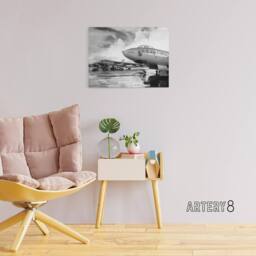 "Artery8 USAF 1950 B 47 Stratojet Bomber Aircraft Canvas Wall Art Print in Grey - Size: W18"" x H24""" - thumbnail 3