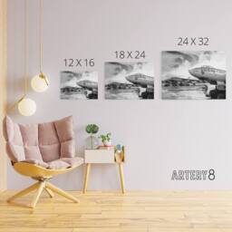 "Artery8 USAF 1950 B 47 Stratojet Bomber Aircraft Canvas Wall Art Print in Grey - Size: W18"" x H24""" - thumbnail 4