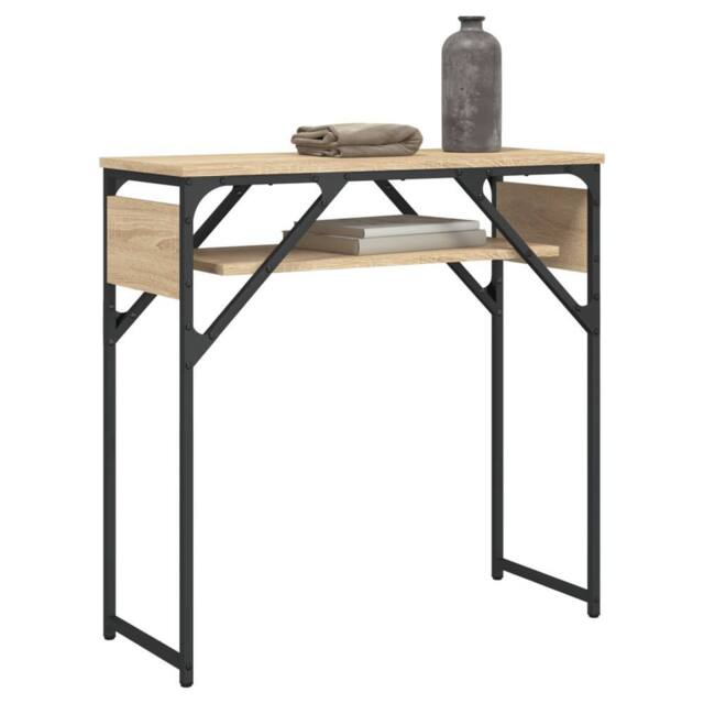 Berkfield Home Decorative Console Table with Shelf Sonoma Oak 75x30x75cm Enginee in Brown - Size: 75 x 30 x 75 cm - image 1