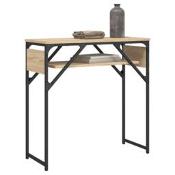 Berkfield Home Decorative Console Table with Shelf Sonoma Oak 75x30x75cm Enginee in Brown - Size: 75 x 30 x 75 cm - thumbnail 1