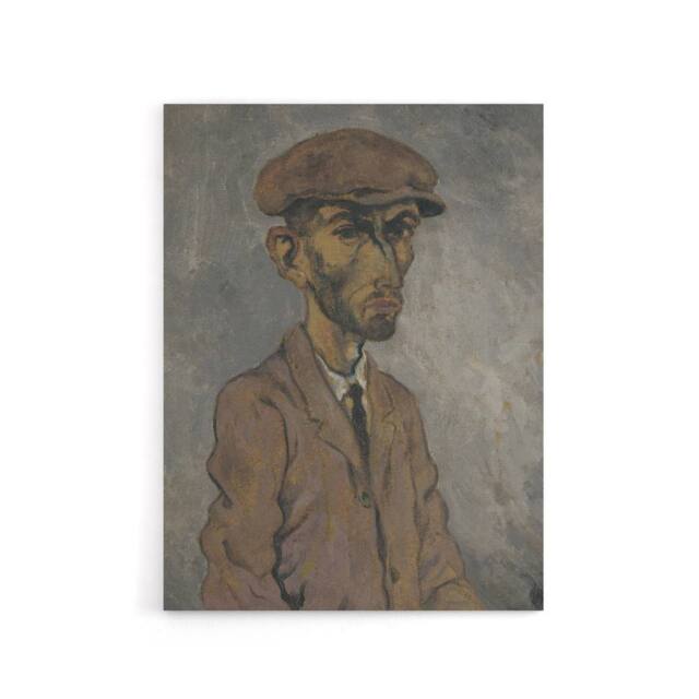 "Artery8 Artists Self Portrait Arnold Weisz Kubincan Canvas Wall Art in Grey - Size: W18"" x H24""" - image 1