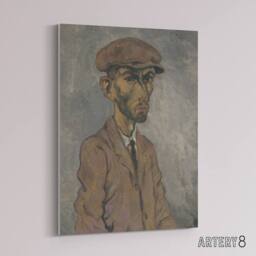 "Artery8 Artists Self Portrait Arnold Weisz Kubincan Canvas Wall Art in Grey - Size: W18"" x H24""" - thumbnail 2