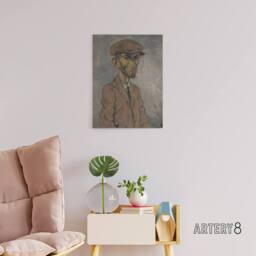 "Artery8 Artists Self Portrait Arnold Weisz Kubincan Canvas Wall Art in Grey - Size: W18"" x H24""" - thumbnail 3