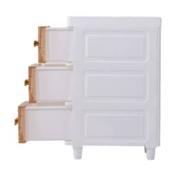 Living and Home Plastic Narrow Storage Cabinet Drawer Organizer Bathroom Storage Cupboard in White - Size: Medium - thumbnail 5