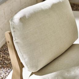 FurnitureboxUK Iko Solid Wood & Cream Outdoor Indoor Accent Chair - thumbnail 5