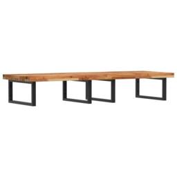 Berkfield Home Basin Shelf Wall Mounted Steel & Solid Wood Acacia in Brown
