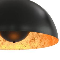 Berkfield Home Ceiling Lamps 2 pcs Black & Gold Semi-spherical 40 cm E27 - thumbnail 8