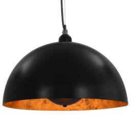 Berkfield Home Ceiling Lamps 2 pcs Black & Gold Semi-spherical 40 cm E27 - thumbnail 6