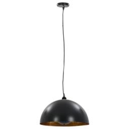 Berkfield Home Ceiling Lamps 2 pcs Black & Gold Semi-spherical 40 cm E27 - thumbnail 3