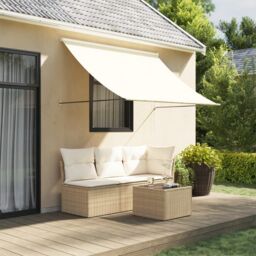 Berkfield Home Retractable Awning Cream 200x150 cm Fabric & Steel