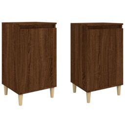 Berkfield Home Bedside Cabinets 2 pcs Brown Oak 40x35x70 cm Engineered Wood - Size: 40 x 35 x 70 cm - thumbnail 2