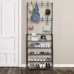 Havendro 5 Tier Shoe Rack Footwear Stand Storage Organiser in Black - thumbnail 1