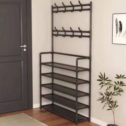 Havendro 5 Tier Shoe Rack Footwear Stand Storage Organiser in Black - thumbnail 4