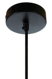 Orsina Large Black & Copper Pendant Light, Industrial Hammered Metal Ceiling Light, Brushed Copper Inner Shade - thumbnail 3