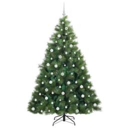 Berkfield Home Artificial Christmas Tree with 300 LEDs Green 210 cm PE & PVC - thumbnail 4