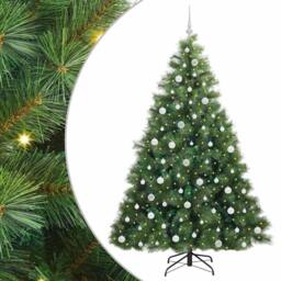 Berkfield Home Artificial Christmas Tree with 300 LEDs Green 210 cm PE & PVC - thumbnail 2