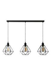 ValueLights Diablo Geometric Shade 3 Drop Bar Black Diner Ceiling Pendant Light - thumbnail 6