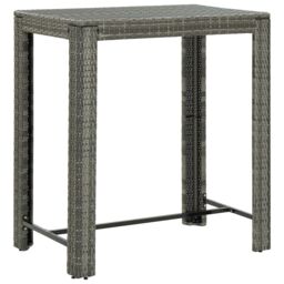 Berkfield Home 5 Piece Garden Bar Set Grey Poly Rattan&Solid Wood Acacia - thumbnail 5